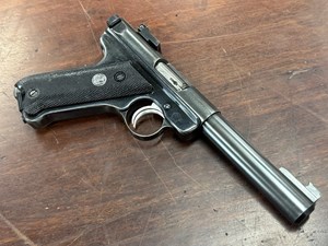 RUGER
MARK II
22LR
10 SHOT
5.5 INCH BARREL
ADJUSTABLE REAR SIGHT
CLASSIC BLUED FINISH
#212-16659

VGC $279