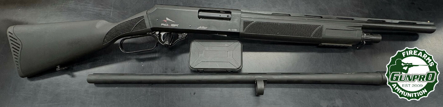 Used Adler A110 12g in excellent condition, has a few light marks but nothing major. Comes with 2 barrels (20 and 28 inch) and full choke kit with tool.