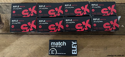 380 rounds of SK Rifle Match and 50 rounds of Eley Match. Pickup from Ipswich QLD