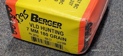 A pack of 500 Berger 7mm VLD Hunting projectiles (Berger PN: 28752). Normal price $598 reduced to $395 to clear. $15 post Australia Wide. 2 month lay-by availab