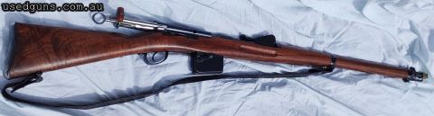 Extremely rare Schmidt Rubin 1896 (not the common 1889) long rifle in very good to excellent condition for it's age. This model has the upgraded bolt and many o