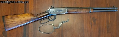 16 inch barrel 94 with willams peep sight. Has a brass saddle ring and comes with large loop also. Listed fair as a couple small pits in barrel. Cycles perfectl