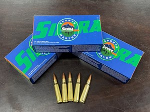 SIERRA
S308135
SPORTS MASTER
308WIN, 135GR, HOLLOW POINT 
GAME KING
AMMUNITION

SPECIAL 
$49.90 /PER 20
$224.55 /PER 100
$435 /PER 200