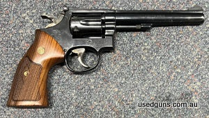 Smith & Wesson model 17-4 6 shot 22LR in great condition. 6 inch blued barrel and timber grips. $30 freight to your Dealer Australia wide (WA $75 Perth only). 2