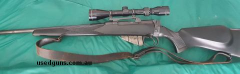 ) 303-270 A true hunting weapon. It has a synthetic stock and modified magazine carrying more rounds. The action is very smooth for a 303. This rife has shot al