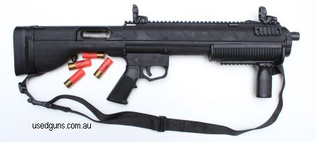 Remington 870 Express Magnum TACTICAL BULLPUP 12G. Fitted with the robust BullPup Brand polymer chassis. The integrated pistol grip pump provides comfortable ha