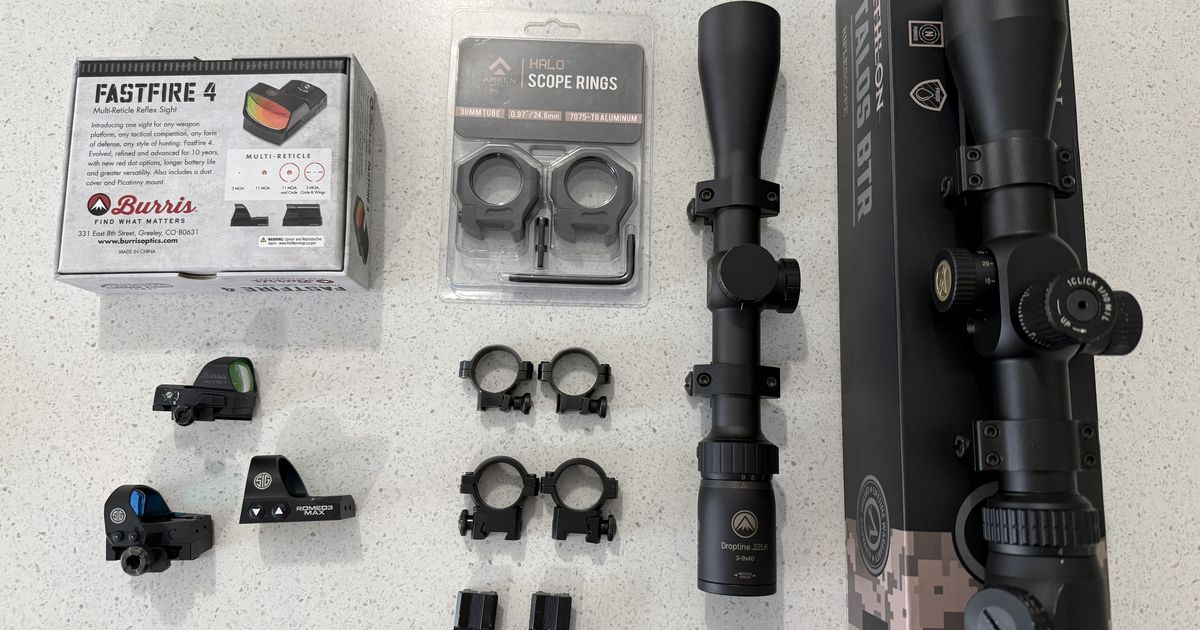 Athlon, Burris, Arken scopes + rings, Red dot Burris Fast Fire 4, Sig Romeo 3 Max, Sig Romeo 1