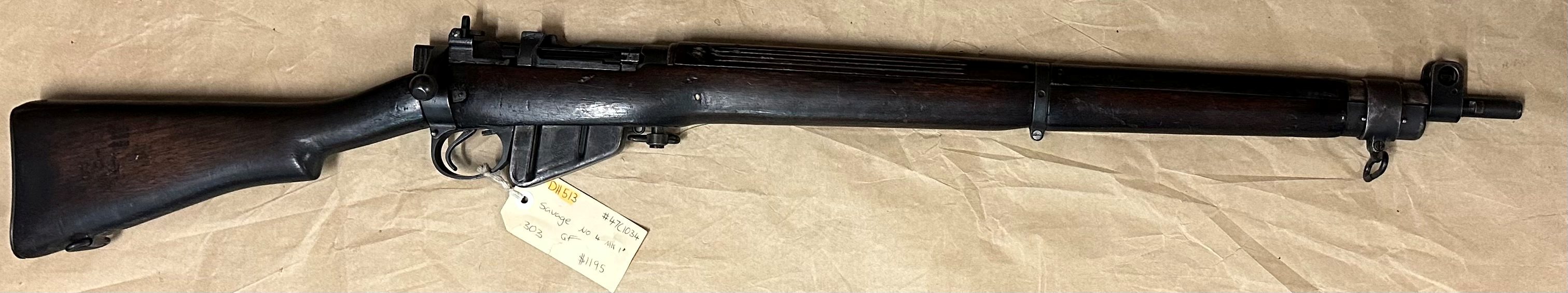 Savage No 4 MK 1 CAL 303 Tag DH513 47C1034