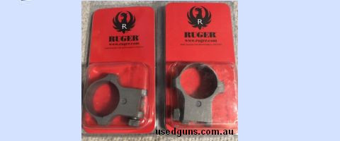 Ruger No 1 rifle mounts 30mm High 6/6 size stainless steel. Phone 0429849007. If reply by email please forward return phone number.
