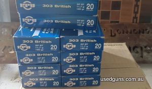 200 rounds of .303 180 gr S/P new in original boxes ,selling rifle no longer needed rrp $40 + per ea . Pick up Gympie area Qld ,licenced individuals need only a