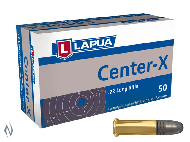 Lapua Centre-X 22LR 40gr LRN 1073fps 50pk