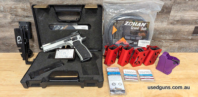 Excellent condition CZ Shadow 1 with 2 mags and everything in picture. Pistol itself comes with several modifications already built in (Several eeman Tech items
