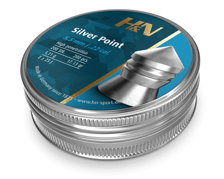 H&N SILVER POINT .22 PELLETS 17.13GR (200PK)