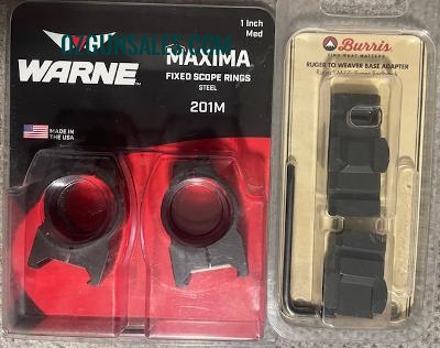 Burris / Warne 1" Mounts Ruger M77 Rifle