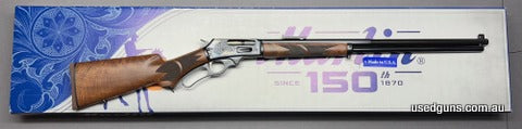 Brand new and in stock for immediate delivery. Marlin 444 150th Anniversary model in 444 Marlin. 24" Octagonal to Round barrel. Factory engraved and high grade 