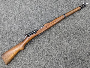 SWISS
SCHMIDT RUBIN
1911 CARBINE
7.5X55, 6 SHOT
STRAIGHT PULL ACTION
MATCHING NUMBERS
SWISS MILITARY MARKINGS
MANUFACTURED 1918
ORIGINAL LEATHER SLING
& MUZZLE CAP
#77620

VGC+ $1190