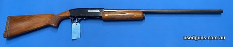 Unknown model Stirling 12G pump action shotgun. Good nick. Racks well. 28 inch barrel. Cat C.