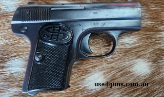 Introduced in 1920, this (.25 ACP), seven-shot (6+1), striker-fired, blowback handgun had some characteristics reminiscent of FN Browning designs. Many were not