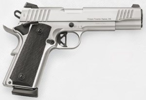 CHIAPPA
1911 SUPERIOR GRADE 
CHROME
9MM
10 SHOT
5 INCH BARREL
FIBER OPTIC SIGHTS
DIAMOND CHECKERED GRIPS

SPECIAL NEW $629