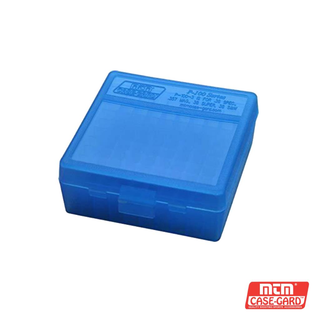 MTM 100rnd Pistol Ammo Case Blue