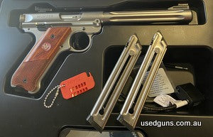Suit new buyer. Fluted barrel. Stainless 10 shot in original case. Only selling as it has become a safe queen. Buyer to pay transfer and freight costs.
