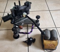 Excellent coaxial front rest with both standard and F class legs. Comes with Protector rear bag. Buyer to pay freight.