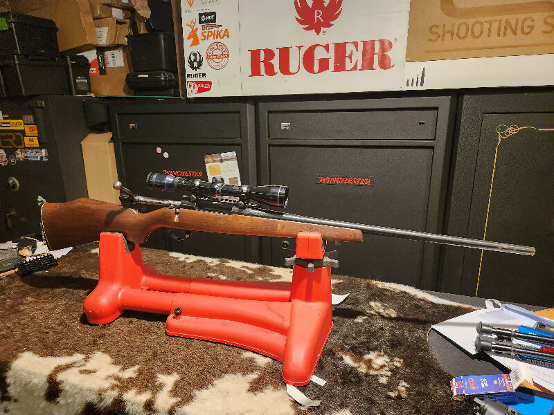 Howa 1500, 338WM, CMC Mountaineer walnut stock, Bushnell 3-9X50.