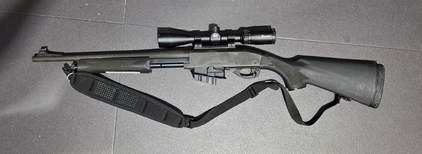 REMINGTON 7615 PUMP 223 WITH A BURRIS 3-9 SCOPE