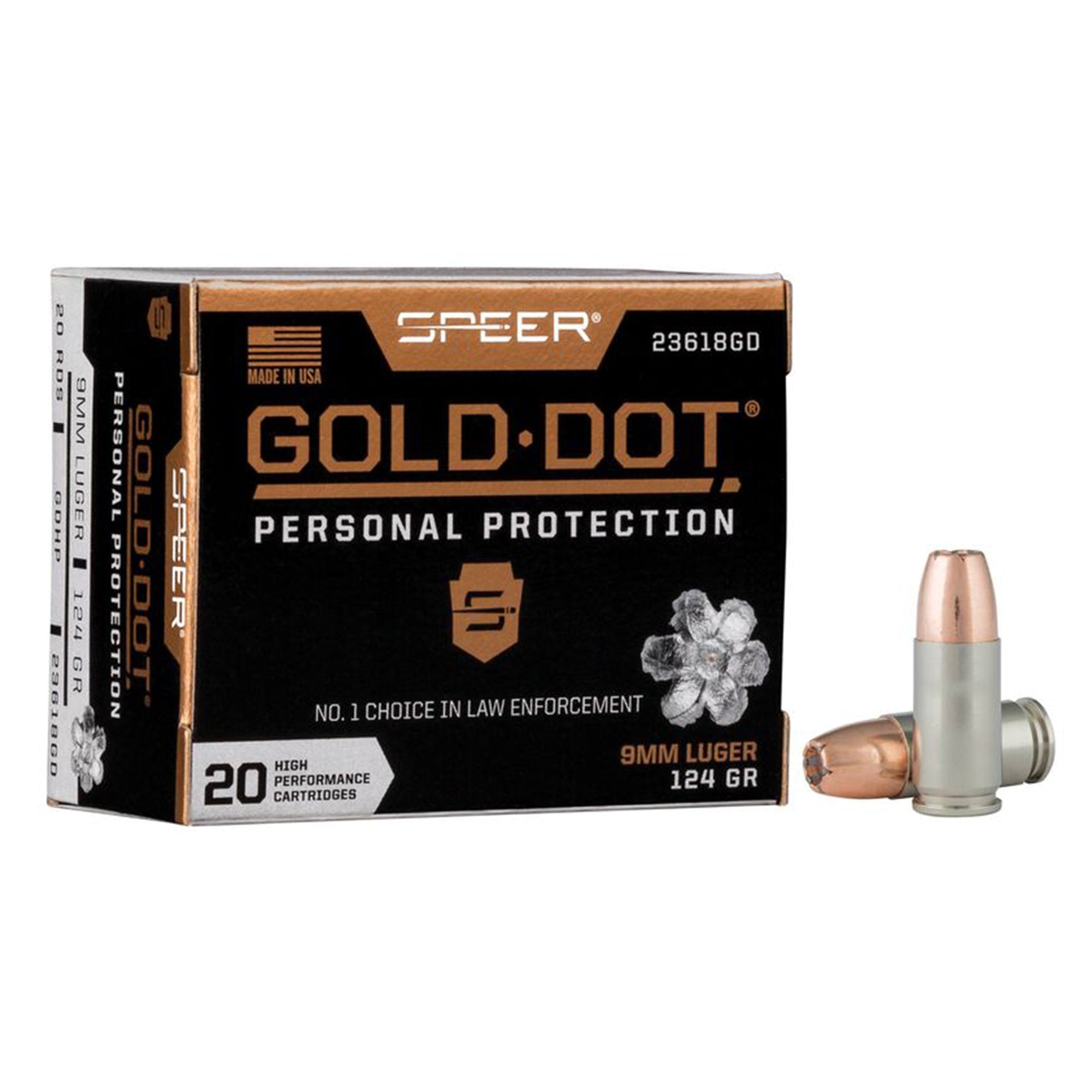 9mm Luger 124gr HP Gold Dot