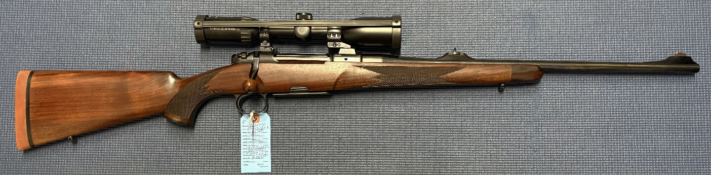 Immaculate condition Heym SR21 in 30-06. Mounted is a Schmidt & Bender Zenith 1.5-6x42. Retains express sights. Please call the shop for additional information.