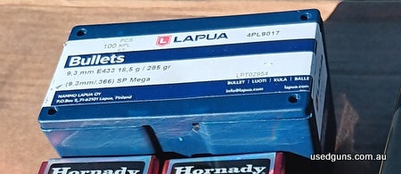 Brisbane area preferred. Save on Freight Costs Interstate. Discounted from Old Prices. Lapua SP Mega 285 gr x 1 opened box. Total- 100 Projectiles $120.00. Tota