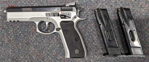 CZ 75 SP-01 Shadow Silver with two 10 shot NSW Compliant magazines in excellent condition. Spare Mags available for $149 each. Comes in factory case. 2 month la