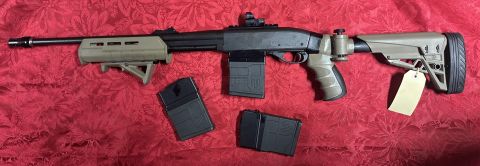 Almost new rifle. Comes with 3 10 shot mags. Muzzle break that can fit a suppressor. Extended mag release. Burris Red dot. Folding stock. Foregrip. Sits new buy
