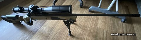 Rifle purchased new approx 60rnds fitted with Harris swivel bipod factory muzzle brake fluted barrel GRS bifrost stock lucky13 bolt knob will come with Hornady,