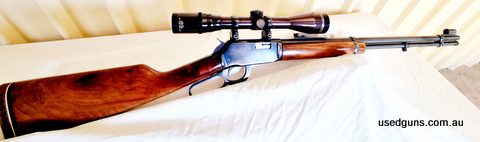 Lovely rifle in 22 WMR. Bluing faded ,worn on action. Woodwork has gotten better with age and care. Original "recoil" pad has been replaced. More photos on requ