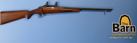Brno ZKK601 222. Has been rebarreled using a Bergara barrel. Bore is excellent and has fired under 100 rounds. Has a 22 inch barrel. Bluing has faded. Comes wit