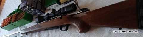 Beautiful rifle, accurate and hard hitting calibre. I've fired 150 rounds through it.fitted with a limbsaver recoil pad,topped with a vortex scope in warne ring