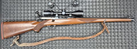Ruger M77 mountain rifle chambered in 7mm-08. 18 inch barrel with iron sights and full length stock. Very light weight rifle with excellent mauser style action.