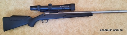 Tikka T3 stainless varmint in 300 Win Mag with Burris Eliminator III 4-16x50 range finding scope, gun is in excellent condition, scope has a few storage marks. 