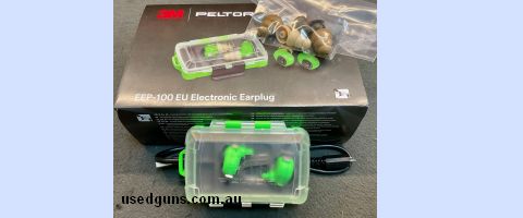 NIB Peltor noise attenuating rechargeable ear protection including charging case, cable, 3x sets of UltraFit ear tip inserts, instruction manual and the electro