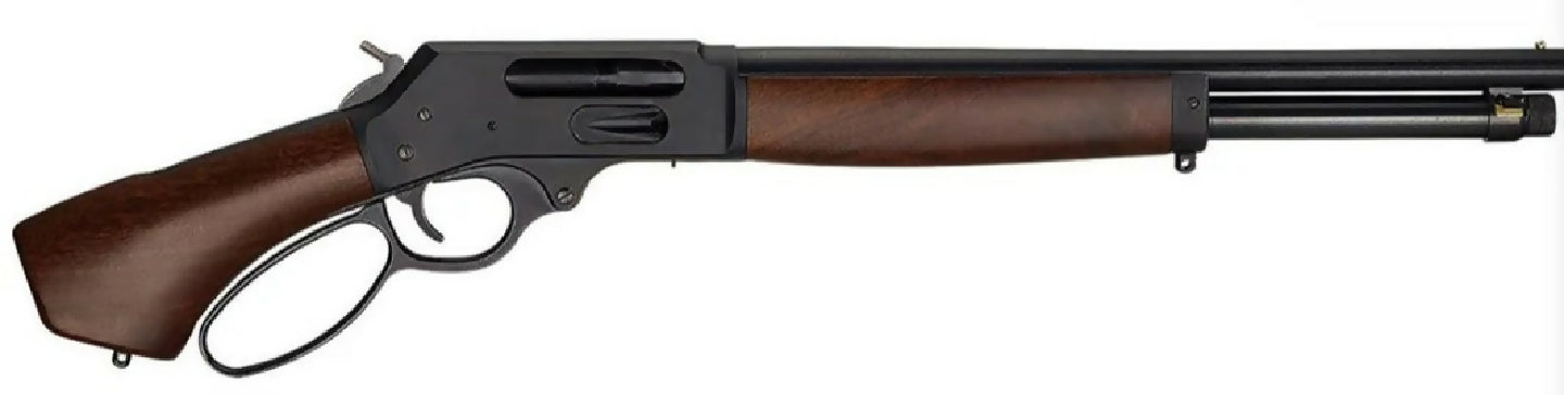 Henry Axe 410 Lever Action. Has skinner sight fitted.