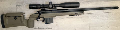 Remington 700 5R on KRG bravo chassis, Timney trigger, Terminator TT muzzle brake, Vortex diamond back 4-16 MRAD First Focal Plane, Harris bipod, Pelican 1750 P