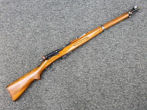 SWISS
SCHMIDT RUBEN
1911 CARBINE
7.5X55, 6 SHOT
STRAIGHT PULL ACTION
EXCELLENT BORE
MANUFACTURED 1932
MATCHING NUMBERS
ORIGINAL LEATHER SLING
& MUZZLE CAP
#209933

EXC $1290