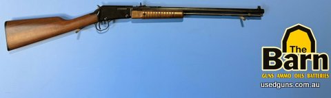 Henry H003TM pump action 22 WMR. Has open sights + only a few very minor cosmetic marks. Has open sights + an octagonal barrel