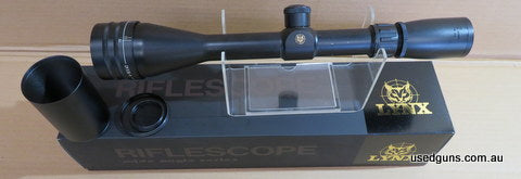 Lynx P4 16x42  DT AO scope with duplex reticle, target turrets, lens shade service in our workshop in good condition with some ring marks on scope tube and turr