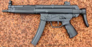 Very cool x movie prop. 1:1 scale fibreglass lightweight imitation H&K MP5. No working or moving parts. These were used as "Background" guns in films. MUST have