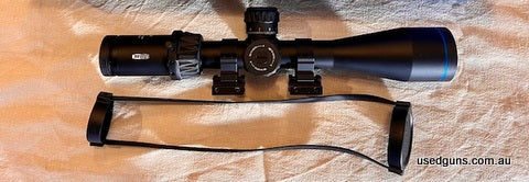 This excellent scope includes very good quality rings & mount, Illuminated MRAD 1RD reticle 1 Click = 0.1 MIL with Zero stop, price does not include postage