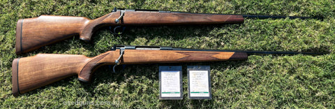 Schultz & Larsen M100DL rifles both unfired, both in 308W and with sequential serial numbers. Hand made in Denmark with cut rifling barrels and in storage for 3