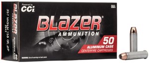 CCI
C3542
BLAZER 
357 MAGNUM, 158GR, JHP
AMMUNITION

$64.90 /PER 50
$549 /PER 500