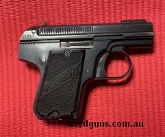 This is a second variant of the Bayard model 1908 made circa 1912 in Liege Belgium. One of the interesting patent design features is that it can be disassembled